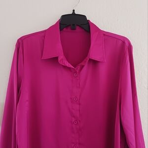 Women's Magenta‎ Long Sleeve Top